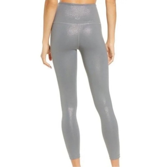 Beyond Yoga Leggings 'Twinkle' High Rise Stone Gray Gunmetal Shimmer Size Smalll - Picture 4 of 12